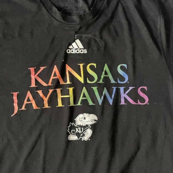Rainbow Adidas Kansas Jayhawks Creator Tee Black Large Polyester - Picture 2 of 7